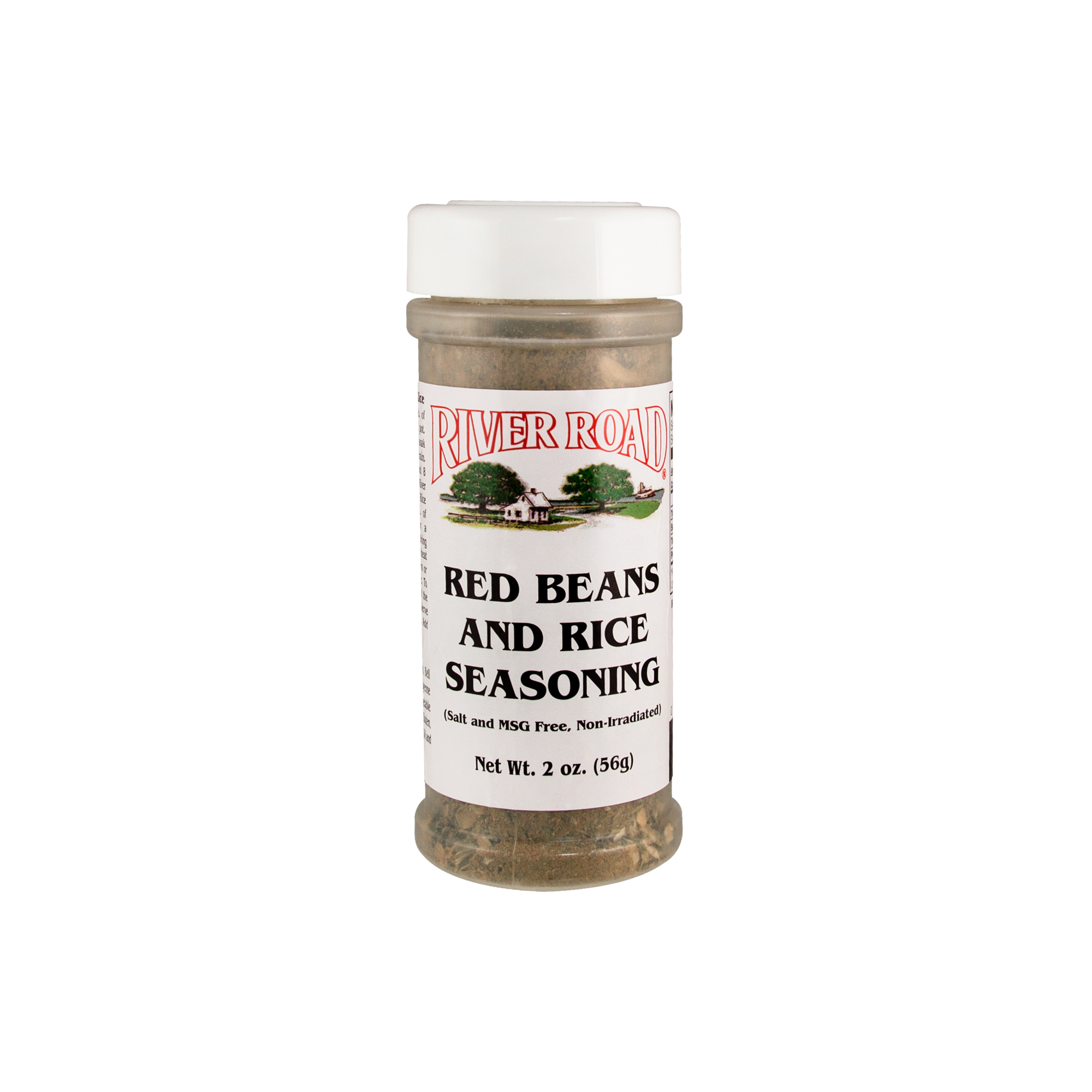 River Road Brand Red Beans and Rice Seasoning medium size jar of River Road Brand Red Beans and Rice Seasoning 2 oz.
