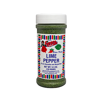 Front-facing image of Lime Pepper seasoning in a medium size jar