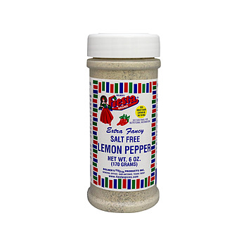 Medium size jar of Lemon Pepper Salt Free 6 ounces