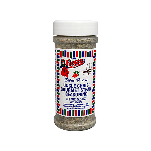 medium size jar of Uncle Chris' Gourmet Steak Seasoning five and one half ounces