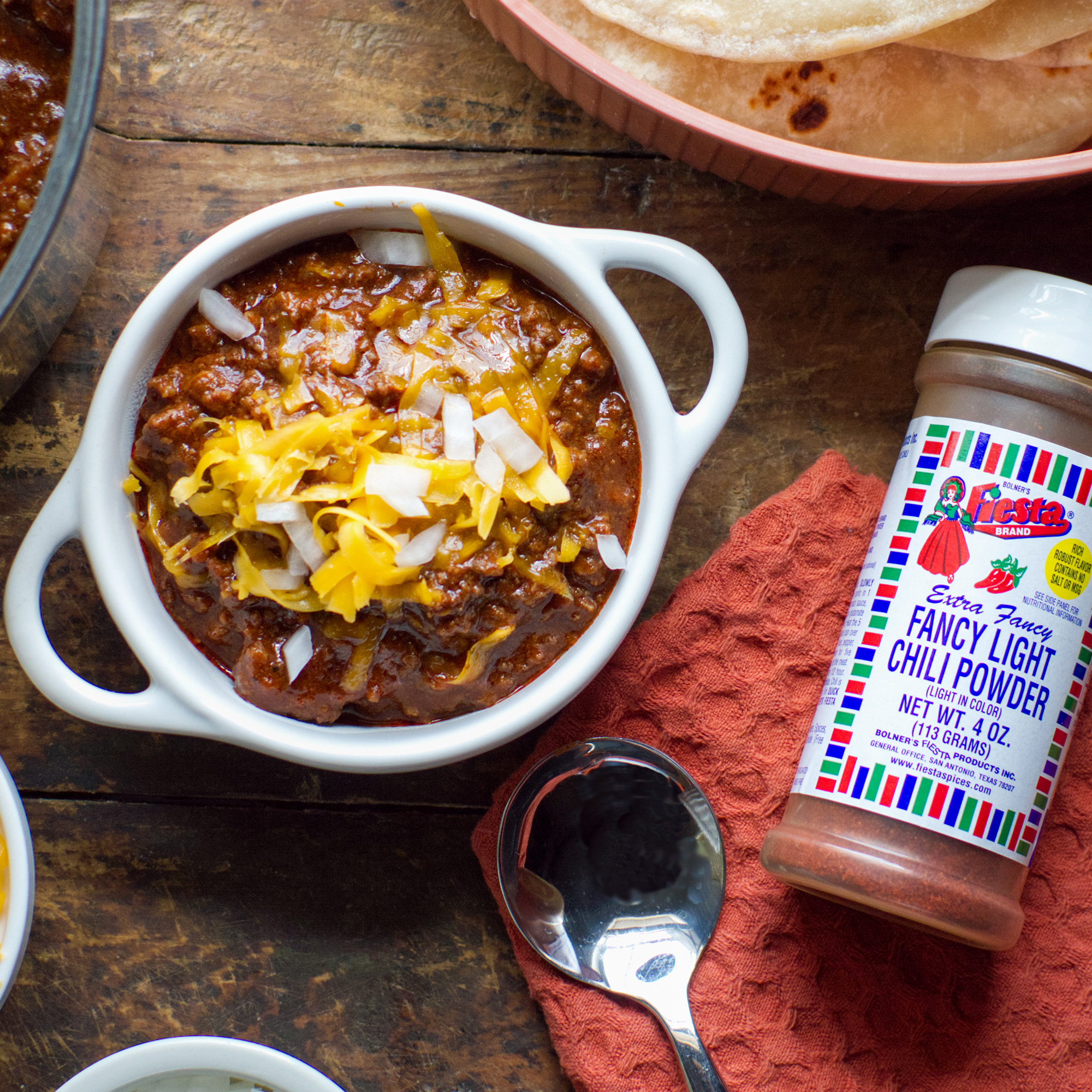 Bolner Family Deluxe Chili Beautiful bowl full of Bolner Family Deluxe Chili ready to serve