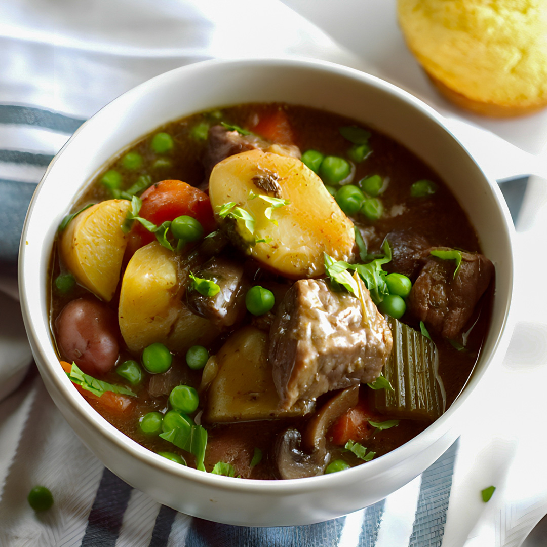 Cooked Beef Stew ready to serve