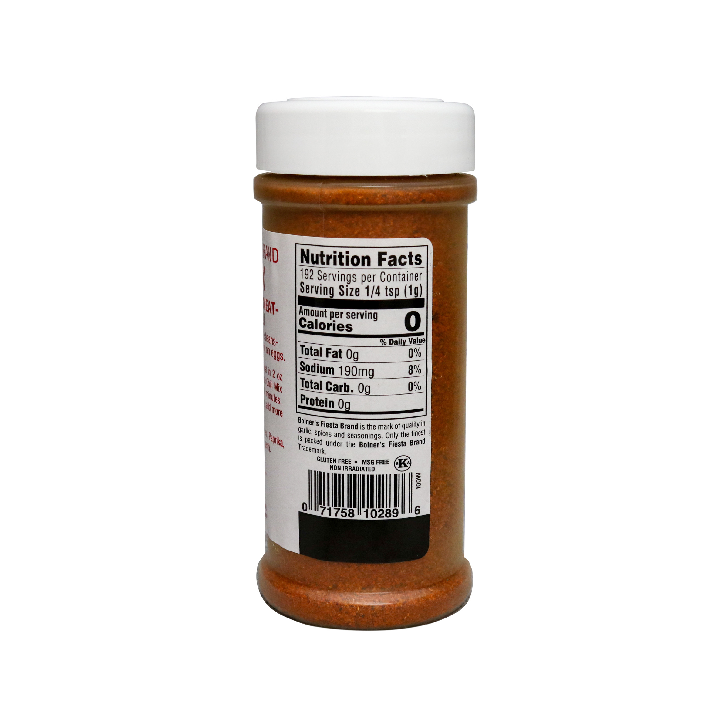 Chili Mix Medium size jar of Chili Mix side of jar