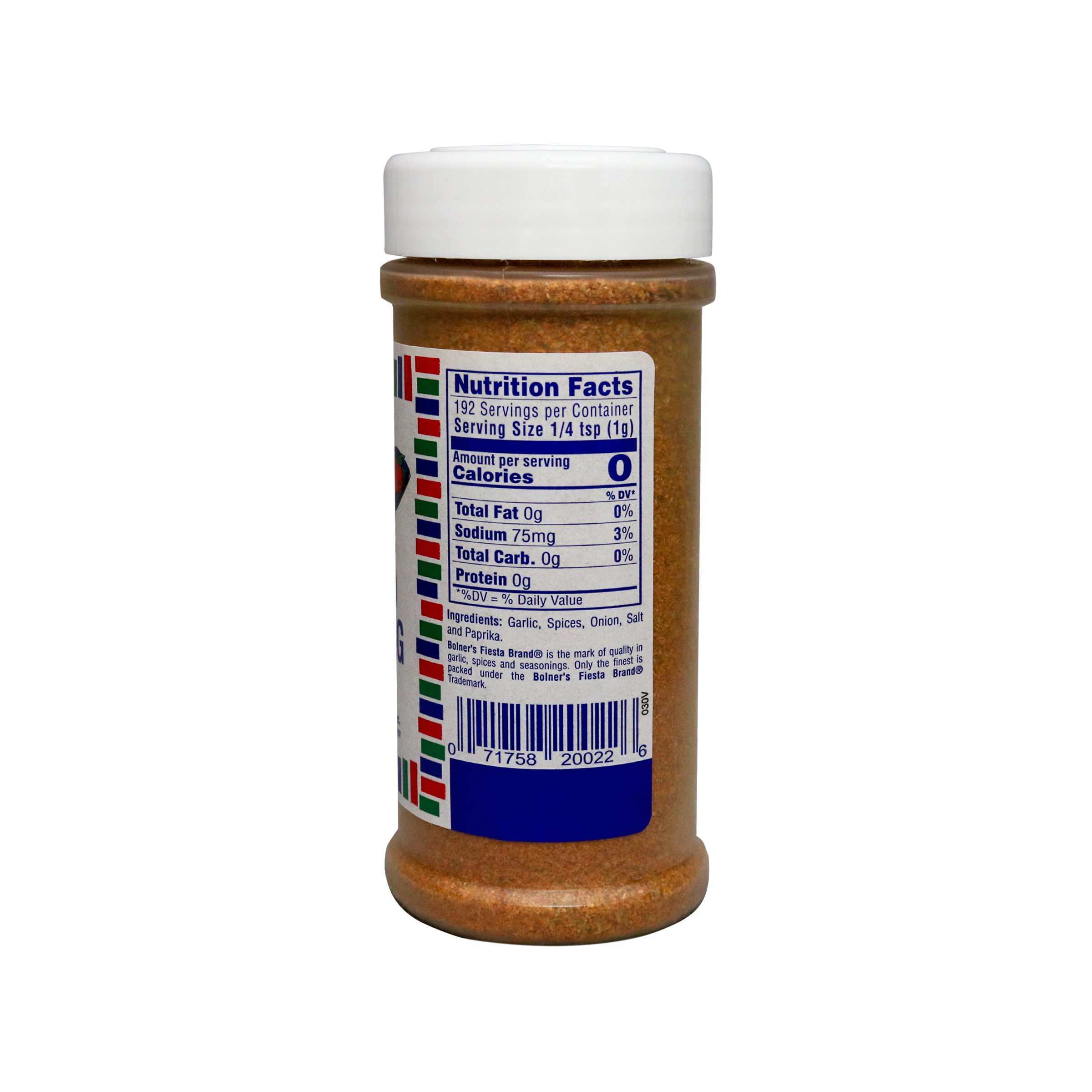Seafood Seasoning medium size jar of Seafood Seasoning side of jar