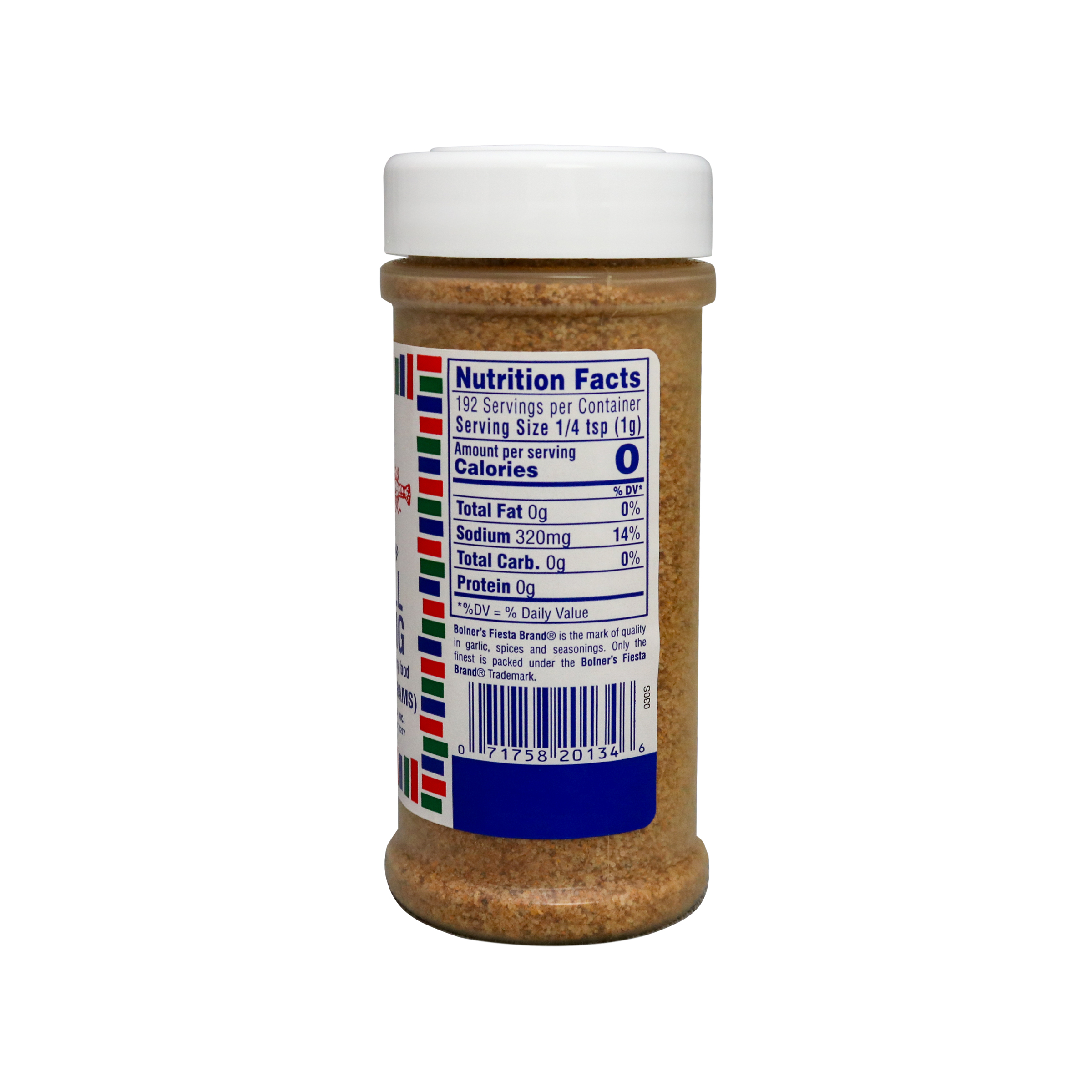 Cajun-All Seasoning Medium size jar of Cajun-All Seasoning 7 ounces side of jar