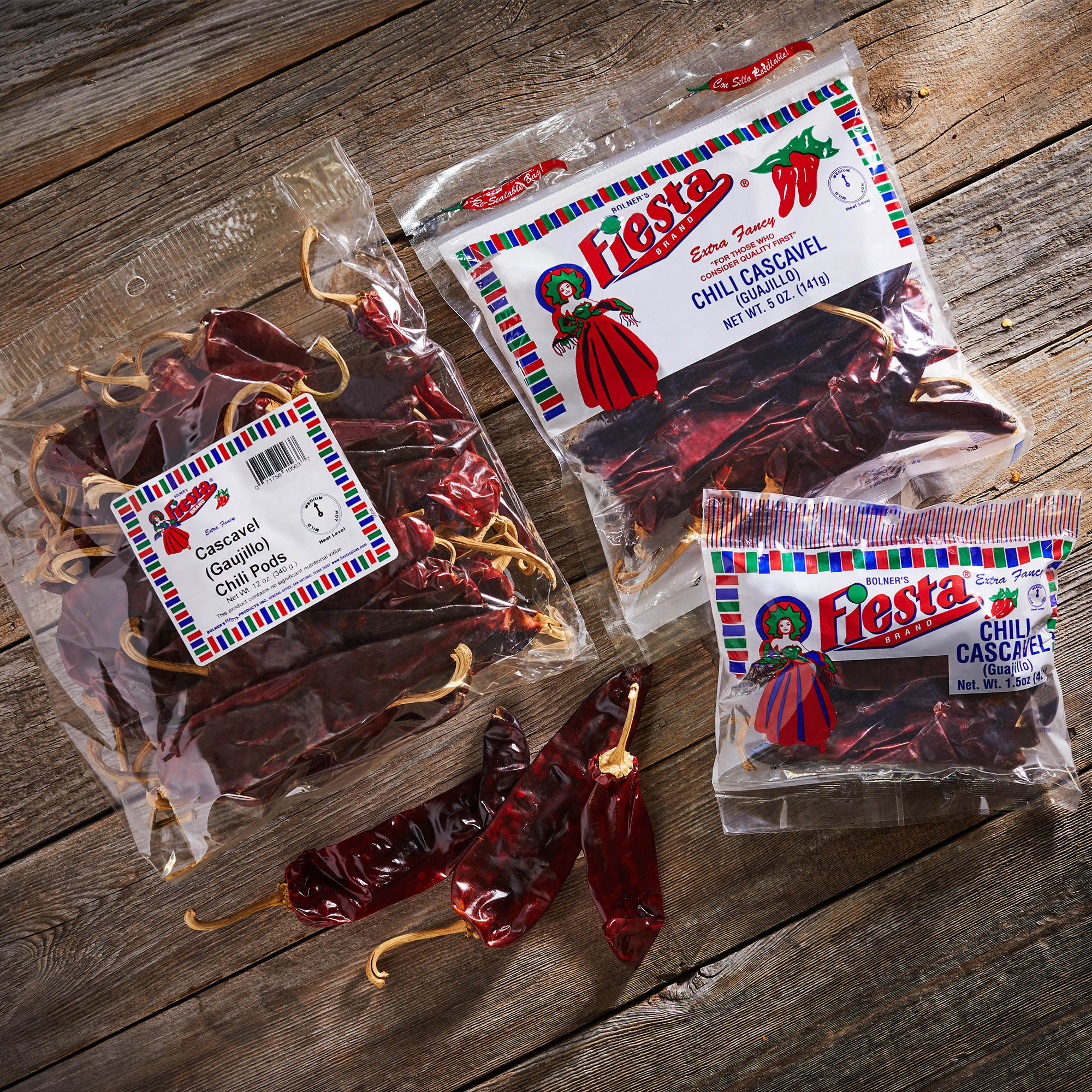 Chili Pods Cascavel collection Chili Pods Cascavel collection three different sizes in cellophane bags