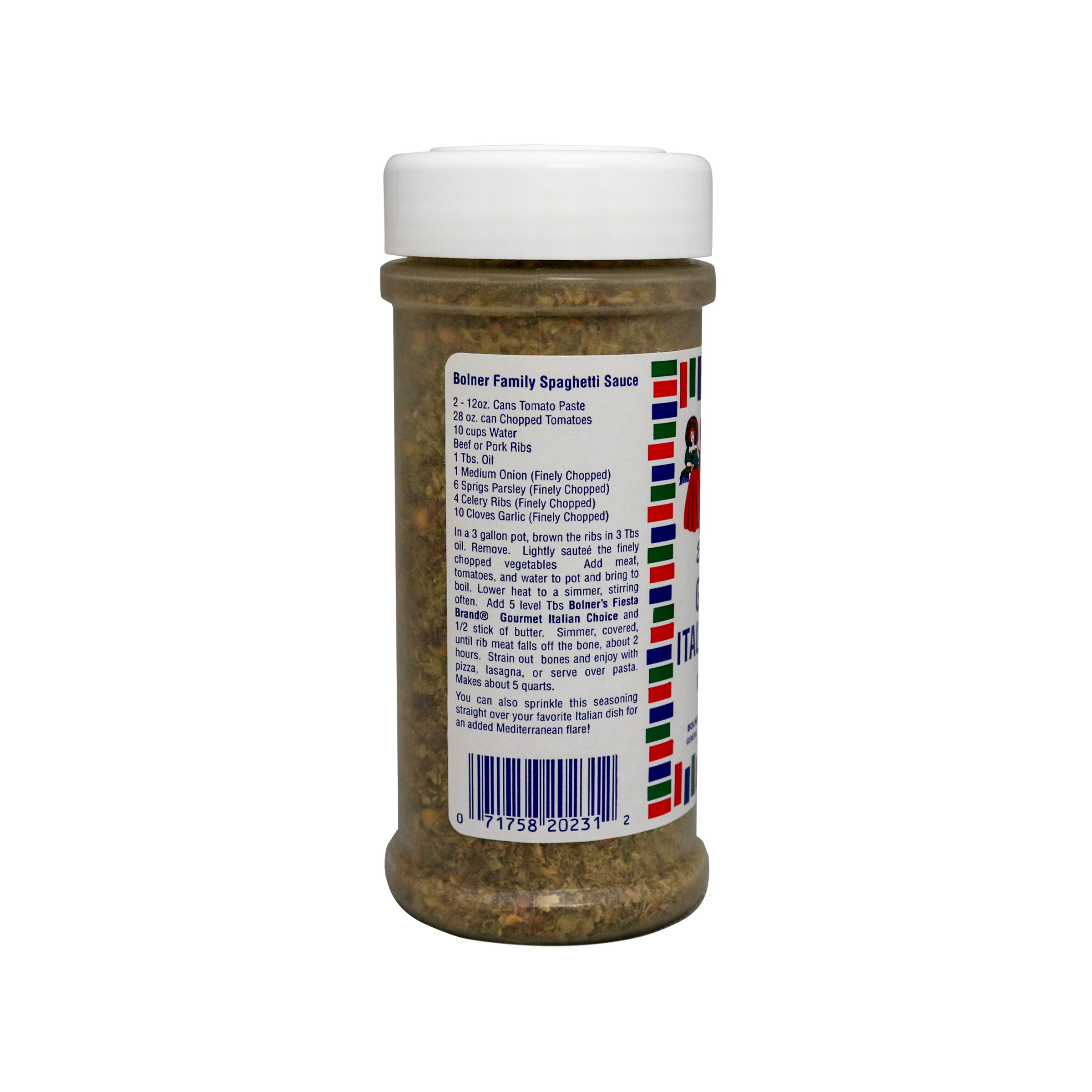 Gourmet Italian Choice Picture of medium size jar of Fiesta Brand Gourmet Italian Choice seasoning; an incredible Italian herb blend.