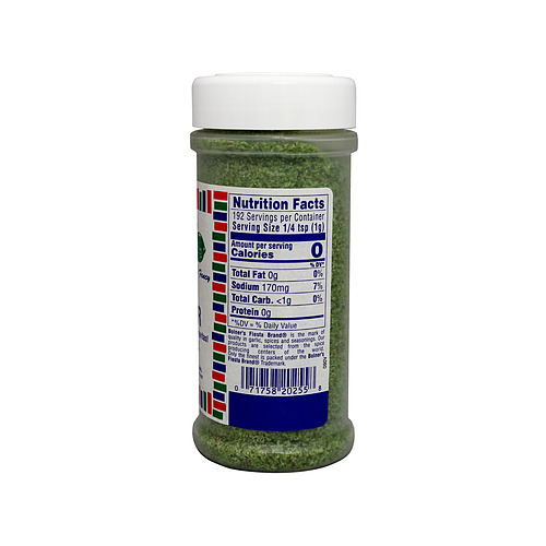 Fiesta Brand Lime Pepper jar on white background side of lable with nutrition facts